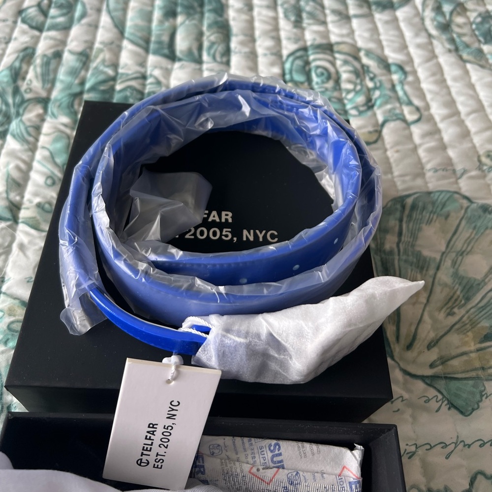 Telfar Logo Belt - Silver/Painter's Tape - Blue